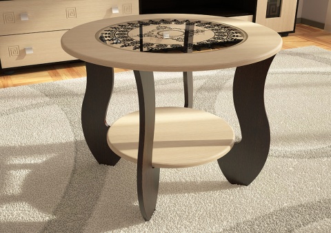 Стол Журнальный №1 (Ш-685 мм x В-540 мм x Г-685 мм)/Венге+Клен Медовый