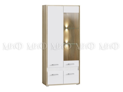 Гостиная Формула МДФ Сонома/Белый Глянец (Ш-2020 мм x Г-570 мм х В-2150 мм)