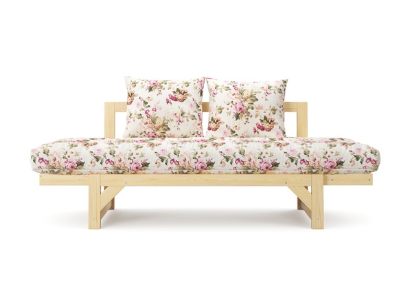 Диван кушетка Амбер бежевый с цветами